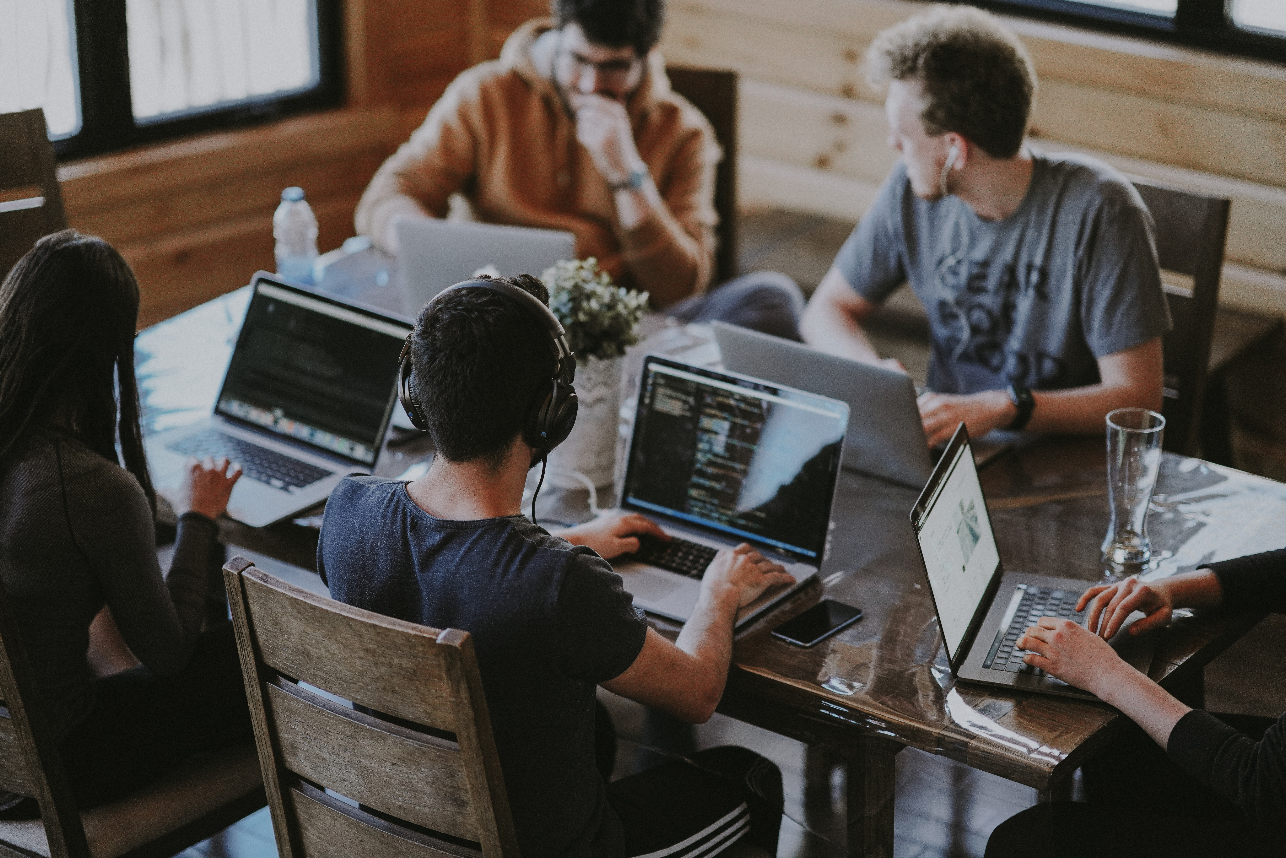 Team collaborating in a modern studio